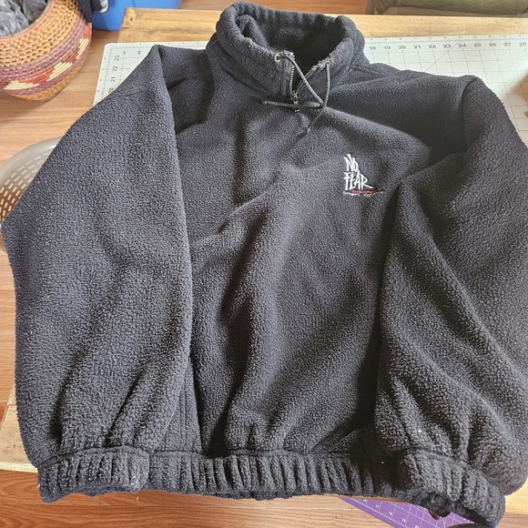 VintageNo Fear Jacket Men L BlackPullover Dangerous Sports Fleece Y2K Streetwear - Picture 2 of 7
